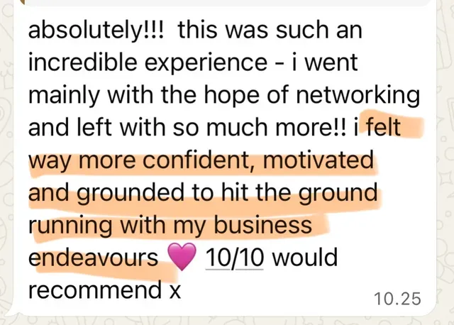 Message from a workshop participant