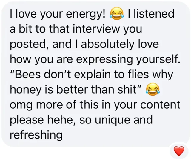 Message from a workshop participant