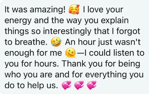 Message from a workshop participant