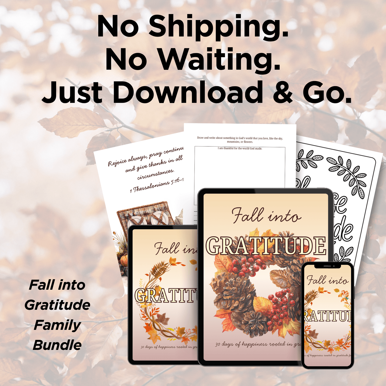 $3 Fall into Gratitude Family Bundle