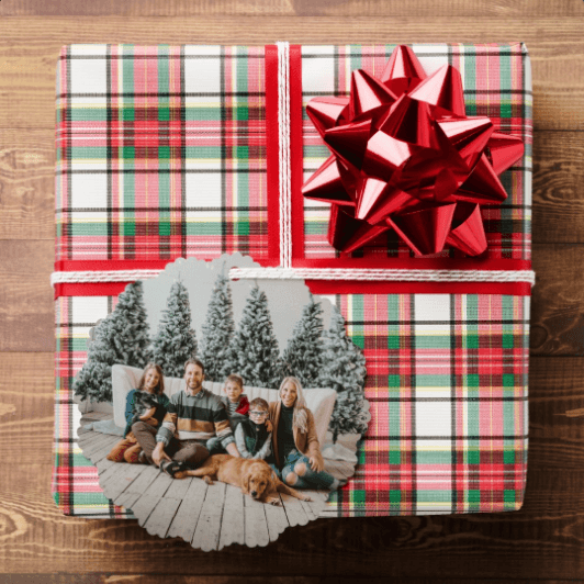 $2.97 Personalized Family Photo Christmas Ornament Tag