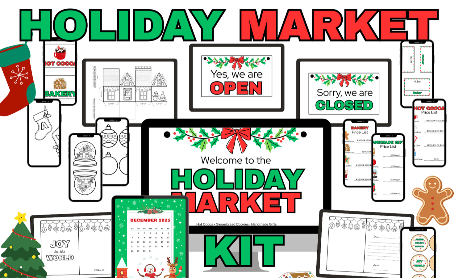 Turn this season into a time of joyful play with the Pretend Play Holiday Market Kit.