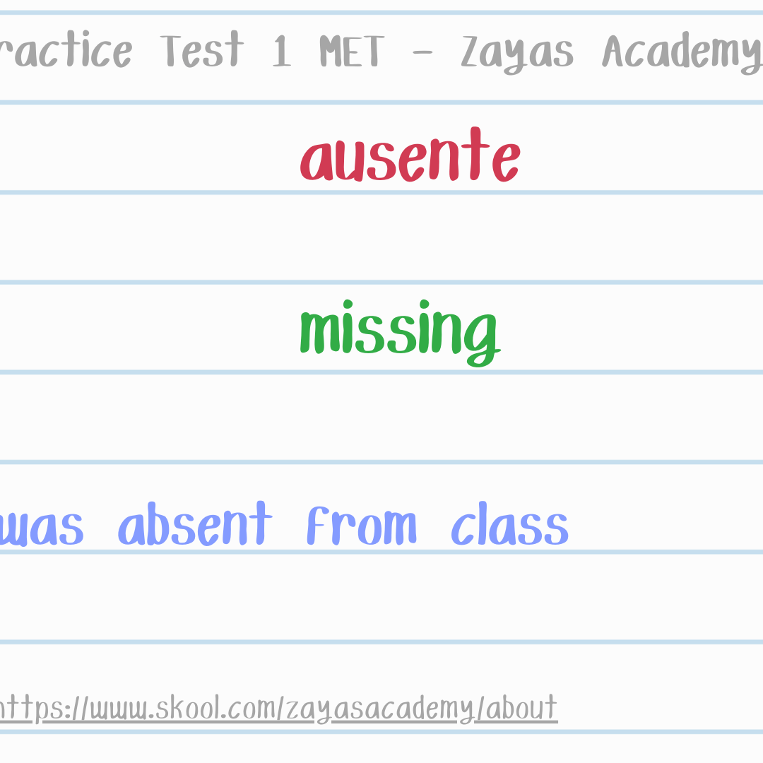 Vocabulario MET Test 1 B2 to C1 Level Word Families