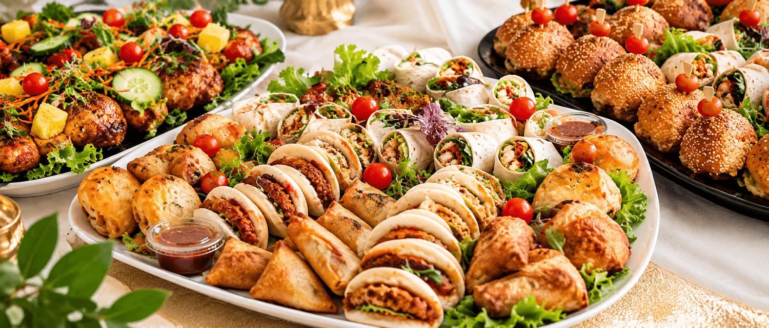 Davids Eternal Grace catering platter with savouries, wraps and mini sandwiches