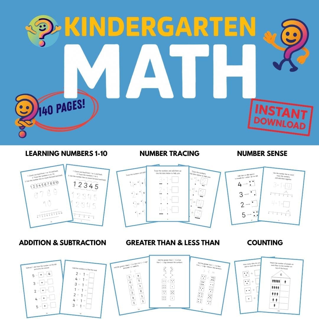 Kindergarden Math Worksheets for Kids Ages 4-7