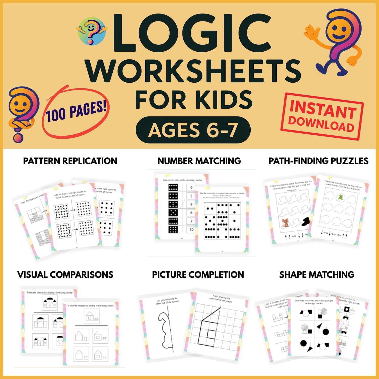 Logic Worksheets for Kids Ages 6-7