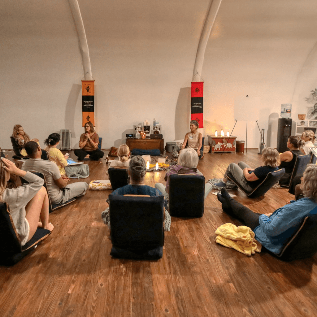 Women gathered in sacred circle