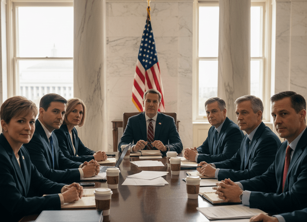 Trump with NATO leaders at summit.