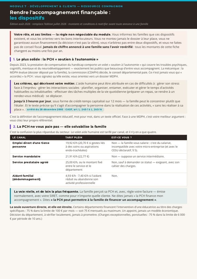 Rendre l’accompagnement finançable
