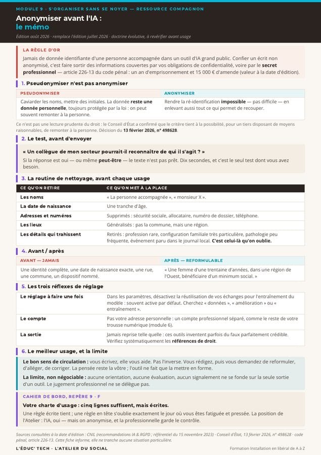 Anonymiser avant l’IA