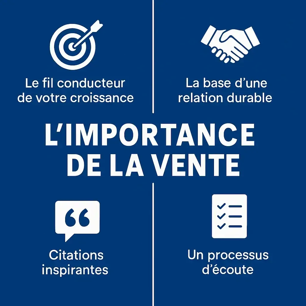 La vente, moteur essentiel de l'entrepreneuriat : entre croissance, relation client, inspiration et écoute.