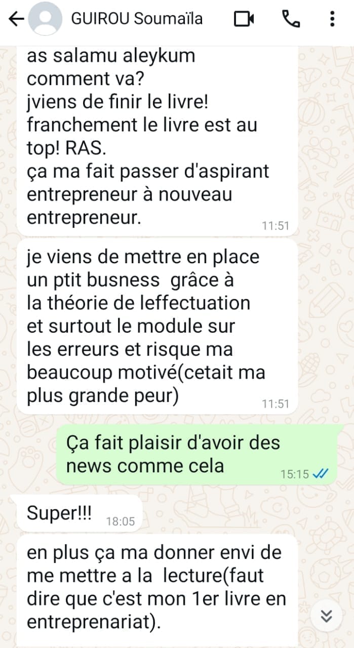 Témoignage WhatsApp de M. GUIROU