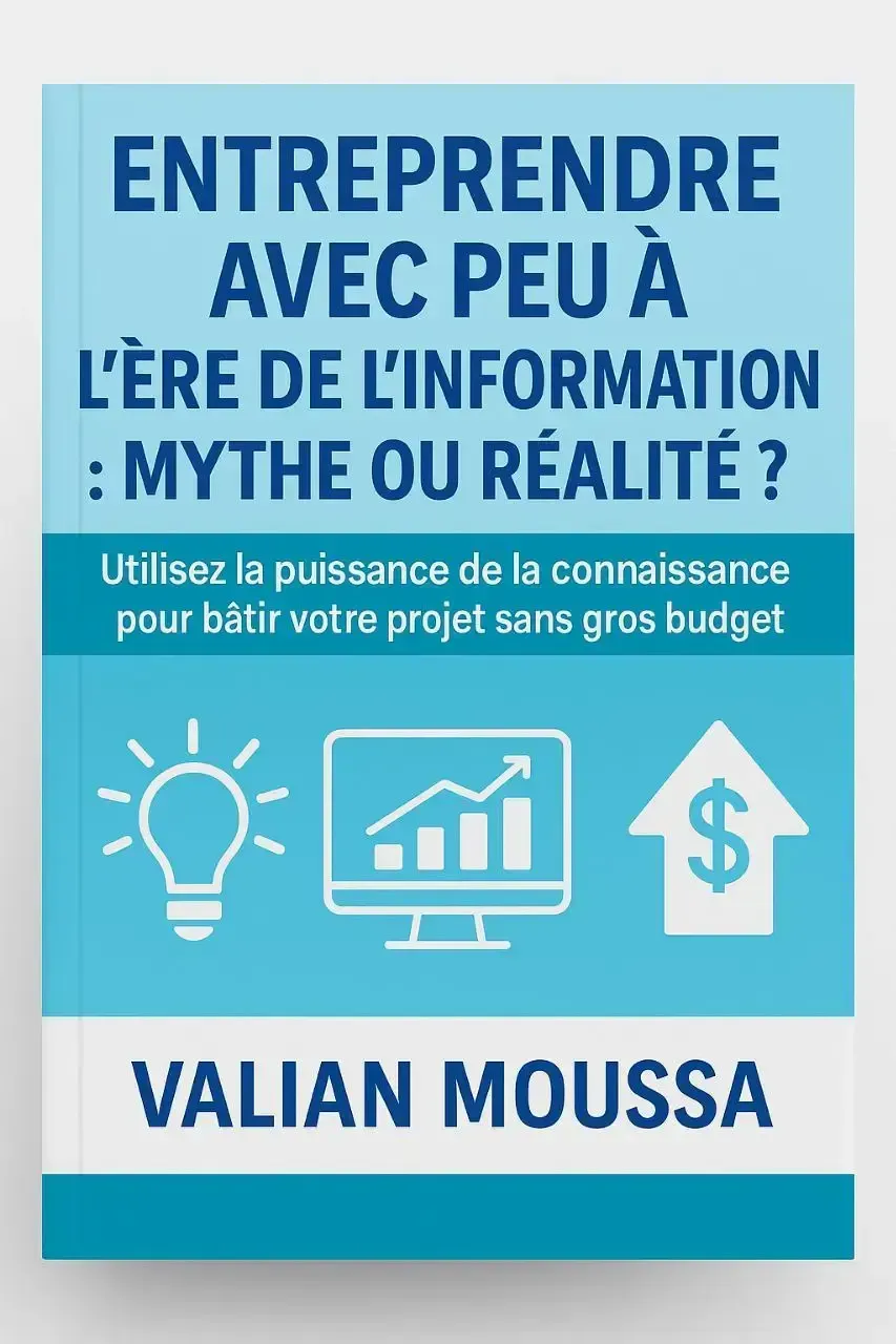 Le mukup du livre "Entreprendre avec peu à l’ère de l’information : mythe ou réalité ?"