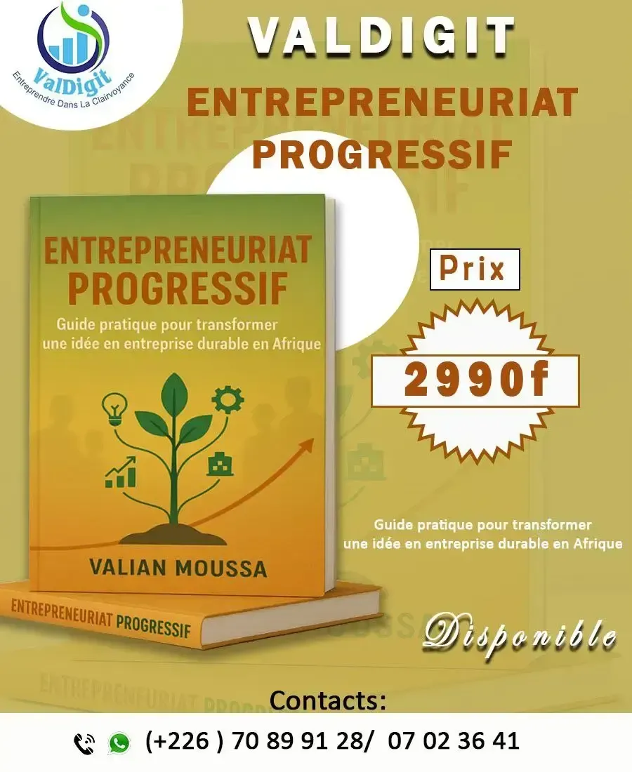 Une illustration représentant le parcours entrepreneurial avec des étapes clés, telles qu'une montagne, une cible, une ampoule, un cerveau, une plante et une clé, reliées par un chemin symbolisant la progression vers le succès.