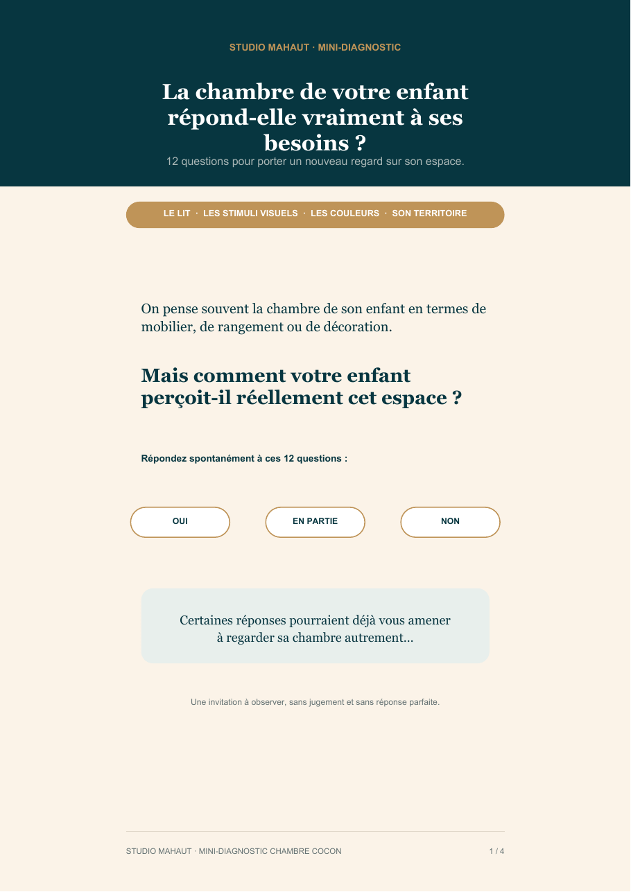 Couverture du Mini-diagnostic Chambre Cocon