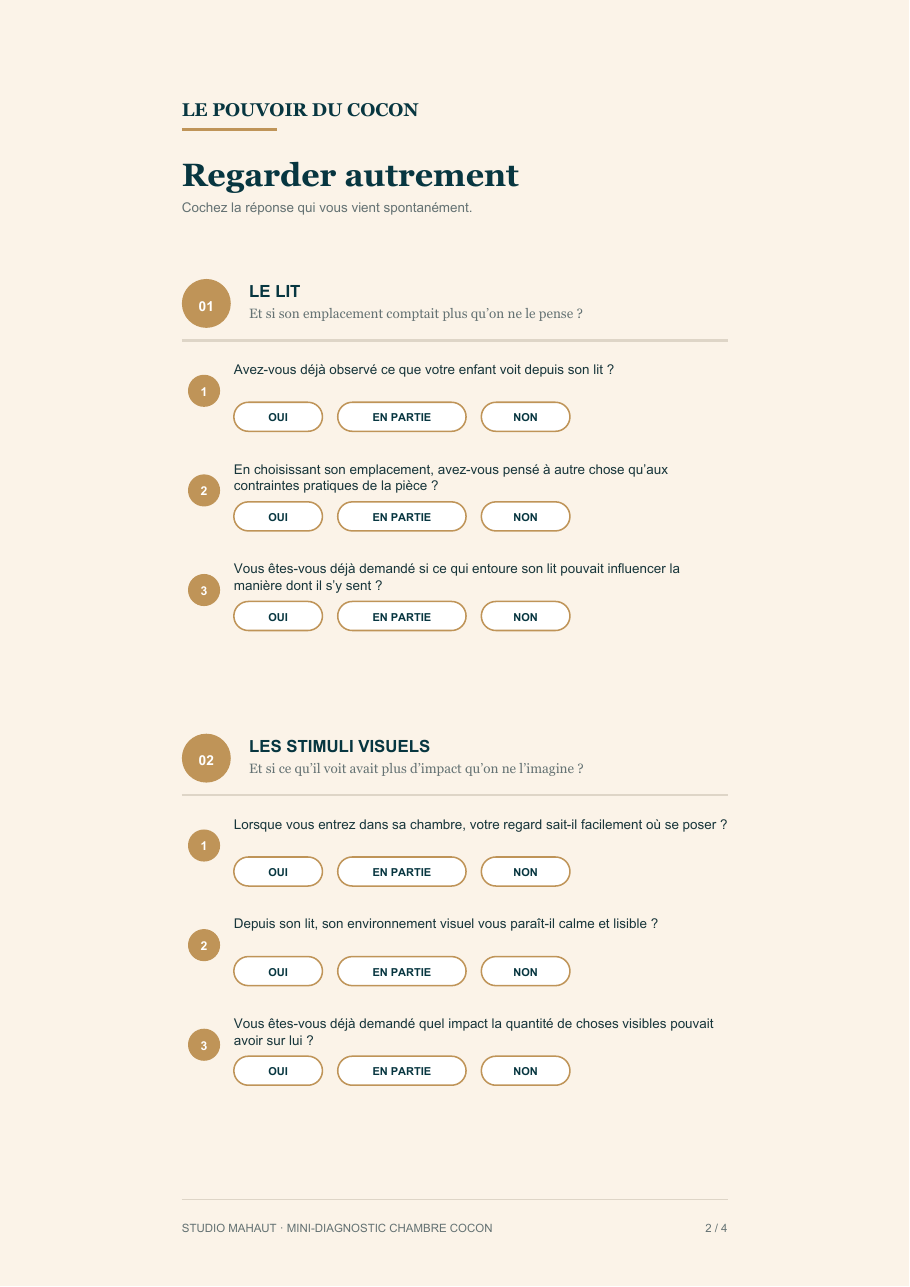 Aperçu des questions du mini-diagnostic