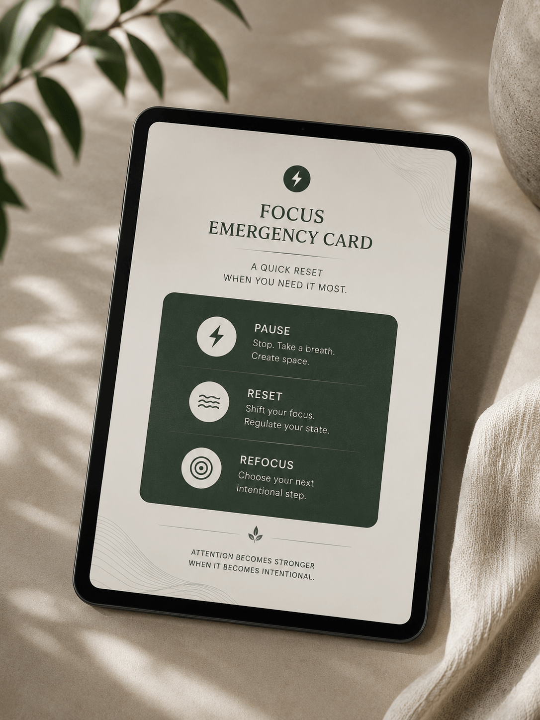 Focus Emergency Card