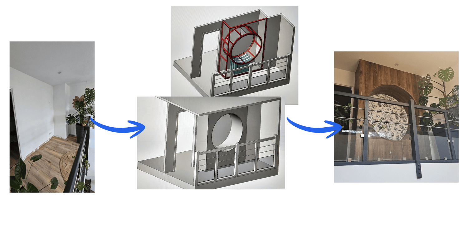 image étapes aménagement mezzanine