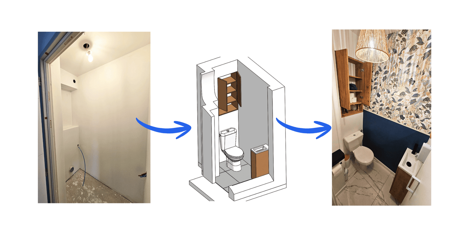 image étapes aménagement WC