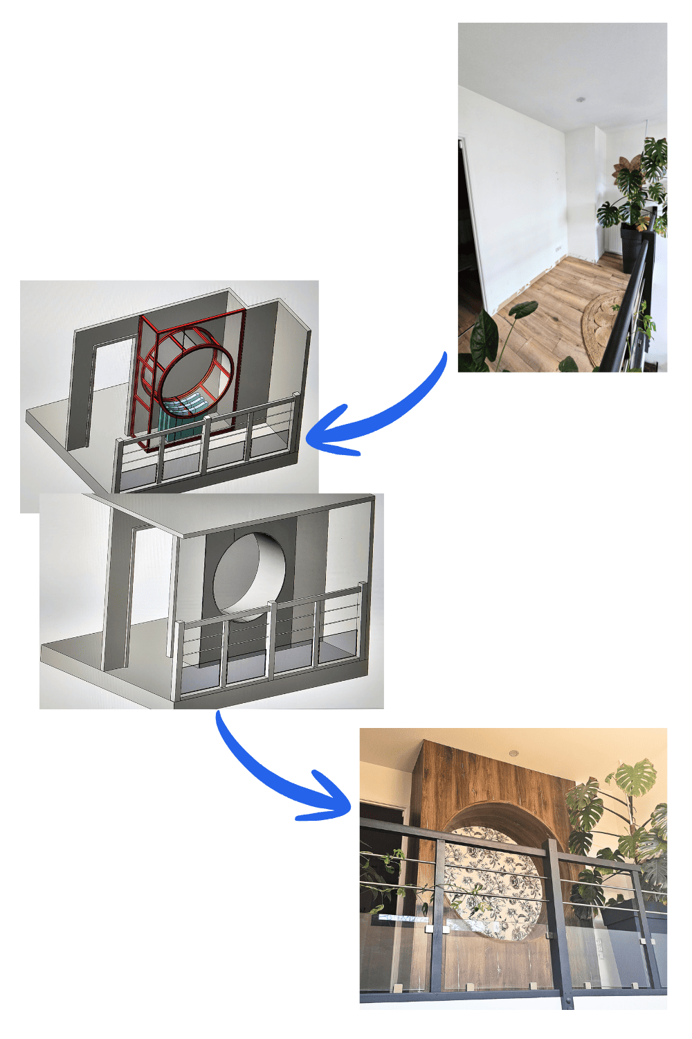 image étapes aménagement mezzanine