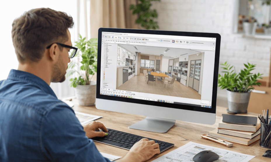 image homme modélisant sur ordinateur