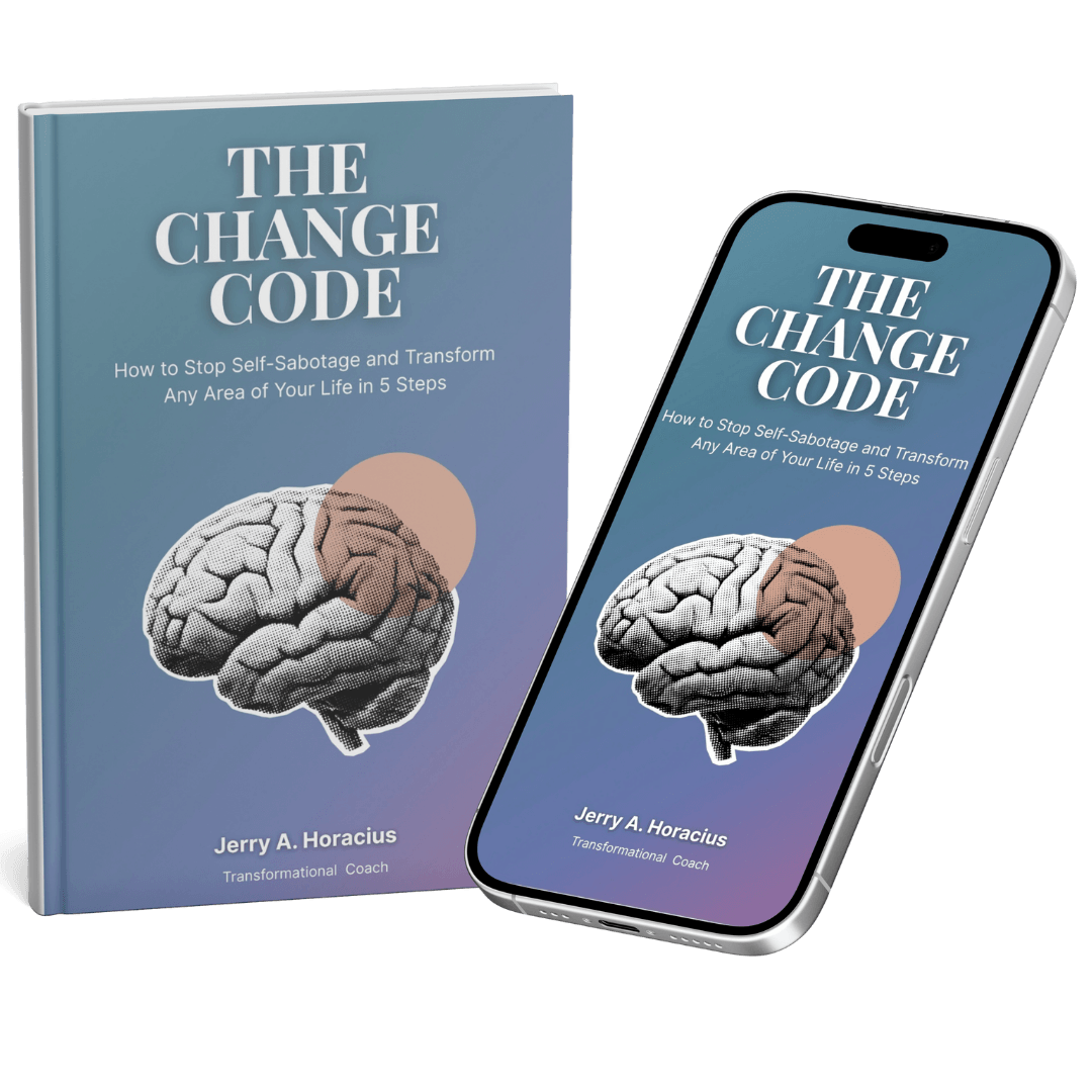 The Change Code book and phone mockup