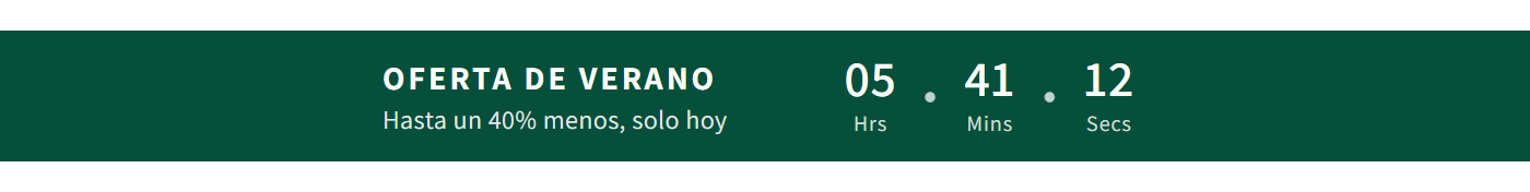 captura de la barra de anuncio con el contador de la oferta en horas, minutos y segundos