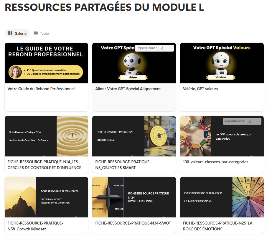 Ressources partagées du module L