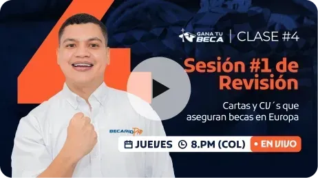 CLASE 1: Las 13 mejores becas en Europa sin requisitos de inglés, notas, edad o nacionalidad. | Lunes 3 de Noviembre a las 8 p.m. Hora Colombia