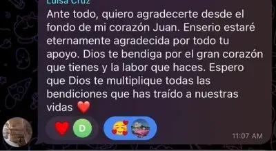 Dios te bendiga por el gran corazón que tienes y la labor que haces...