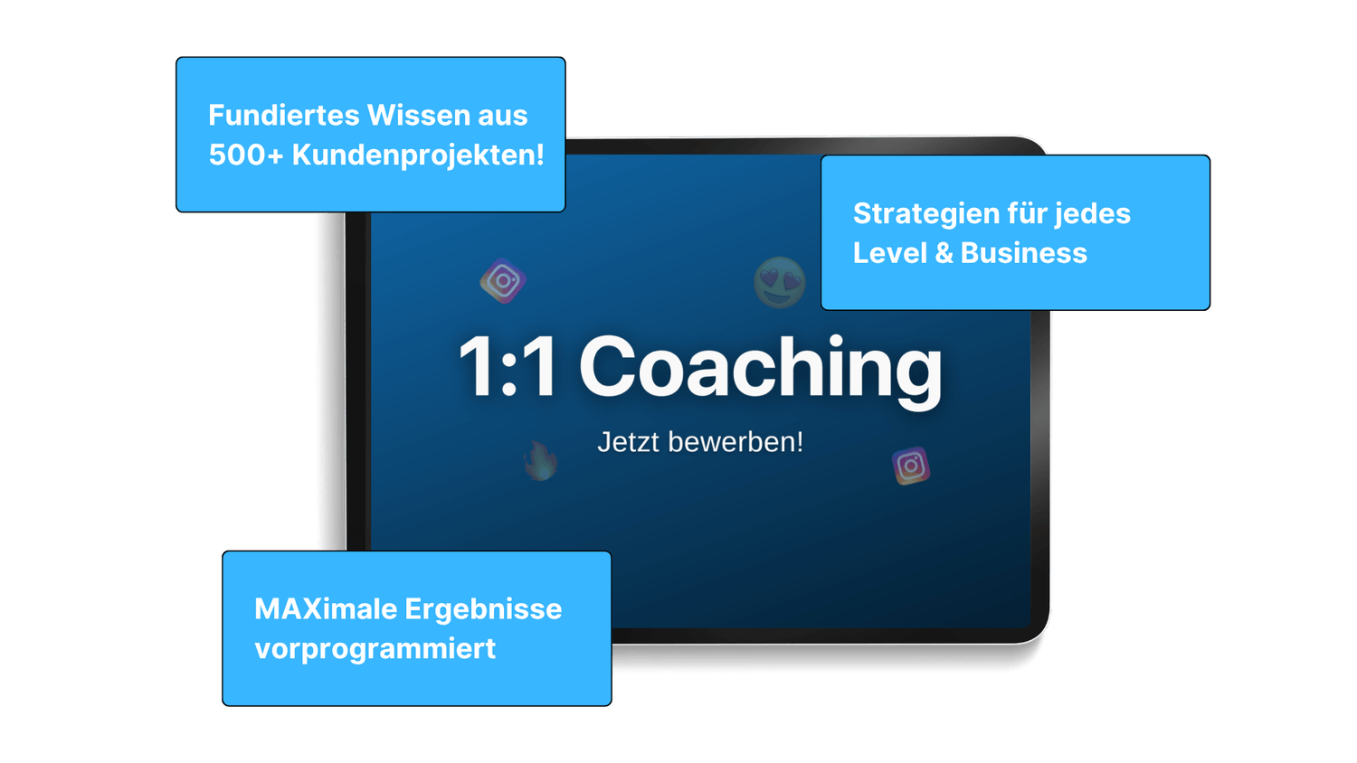 Mockup des 1:1-Coachings mit Max - persönliche Begleitung für dein Instagram-Marketing