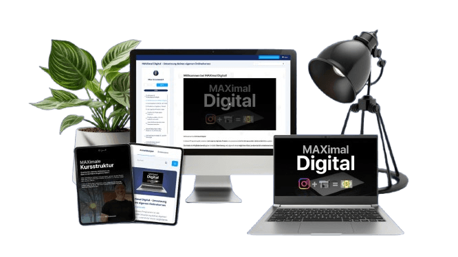 Mockup vom Onlinekurs "MAXimal optimier"
