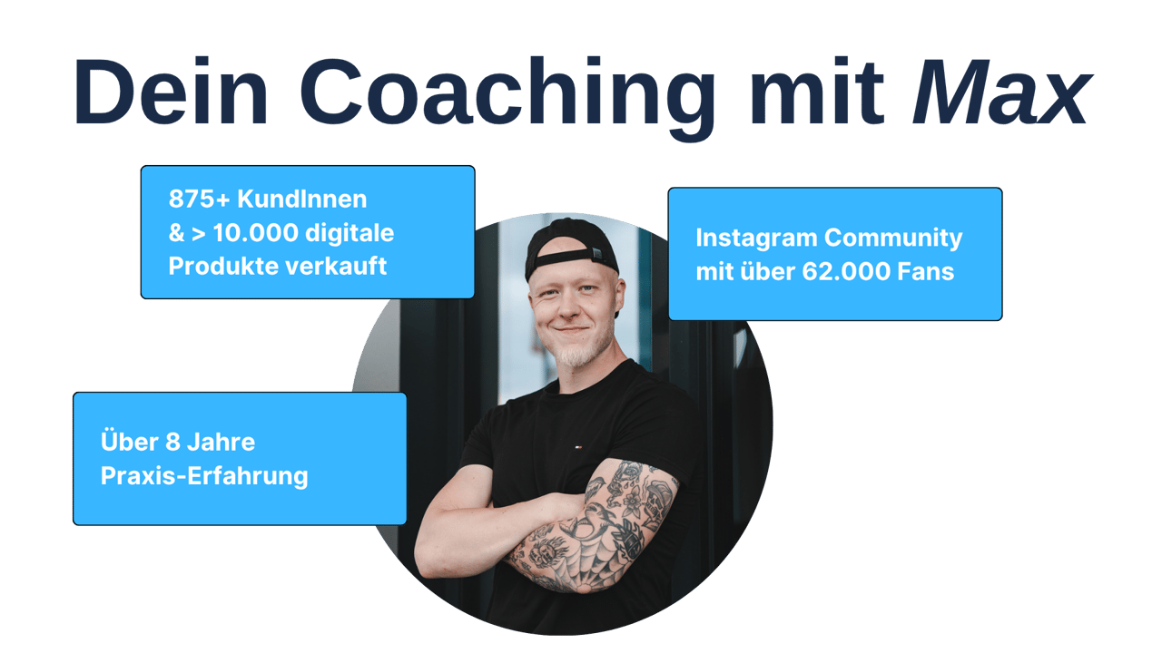 Mockup des 1:1-Coachings mit Max - persönliche Begleitung für dein Instagram-Marketing
