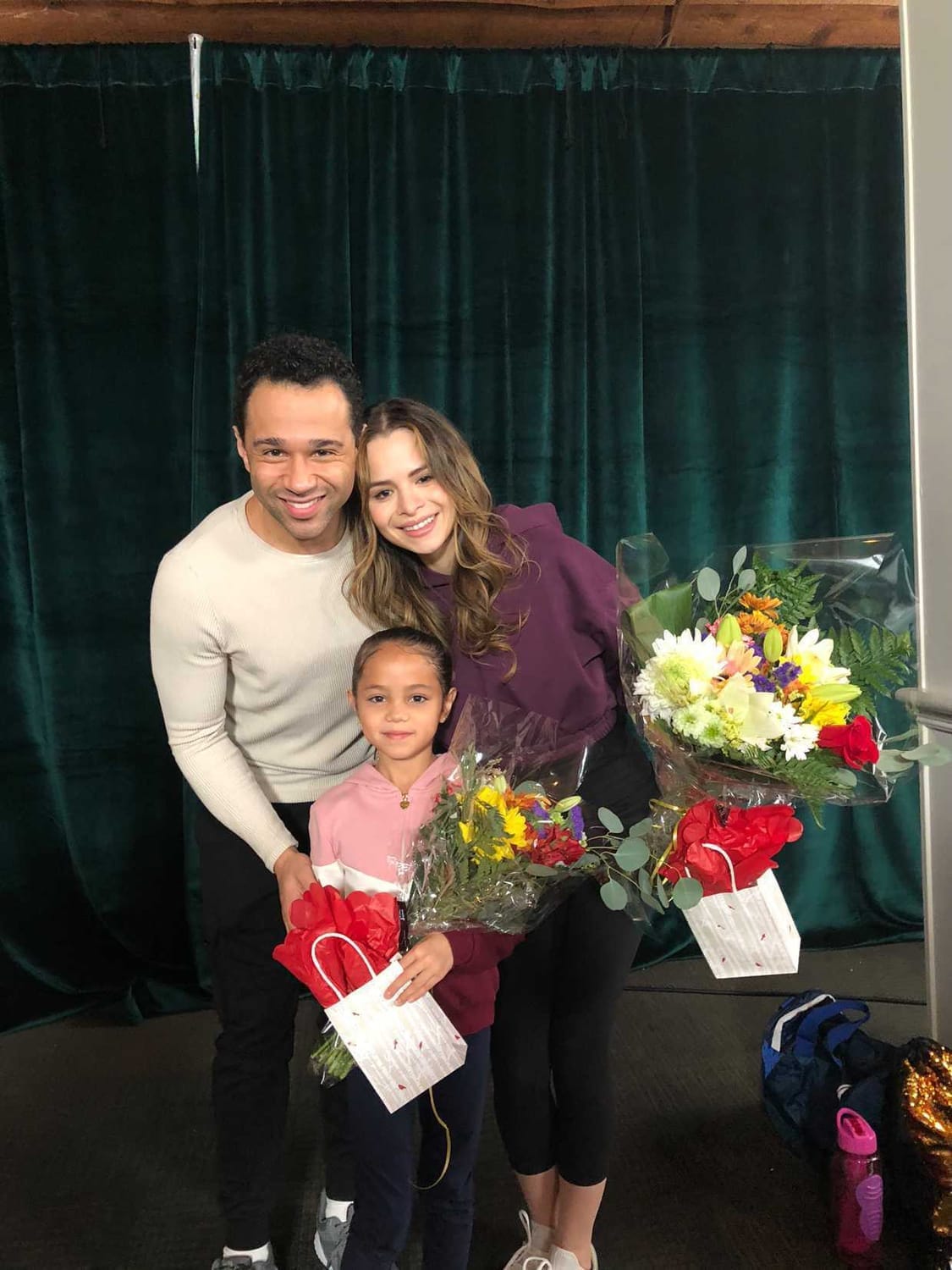 Vanessa Fox with Sasha Clements and Corbin Bleu after filming.