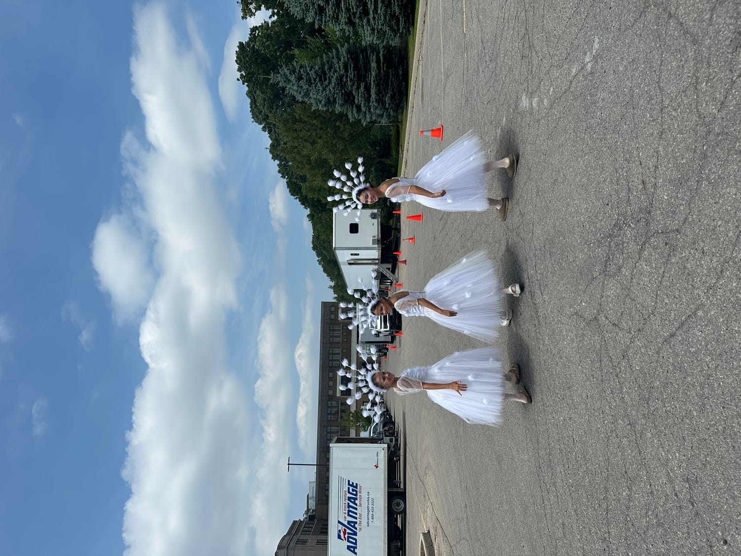 Vanessa Fox with fellow Snowflake performers on location during Murdoch Mysteries filming..