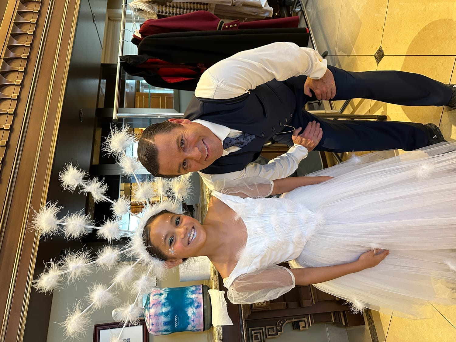 Vanessa Fox with Yannick Bisson on set during filming of Murdoch Mysteries.