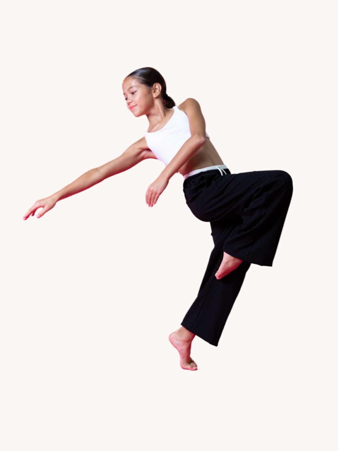 Vanessa Fox expressing movement and balance through contemporary dance.
