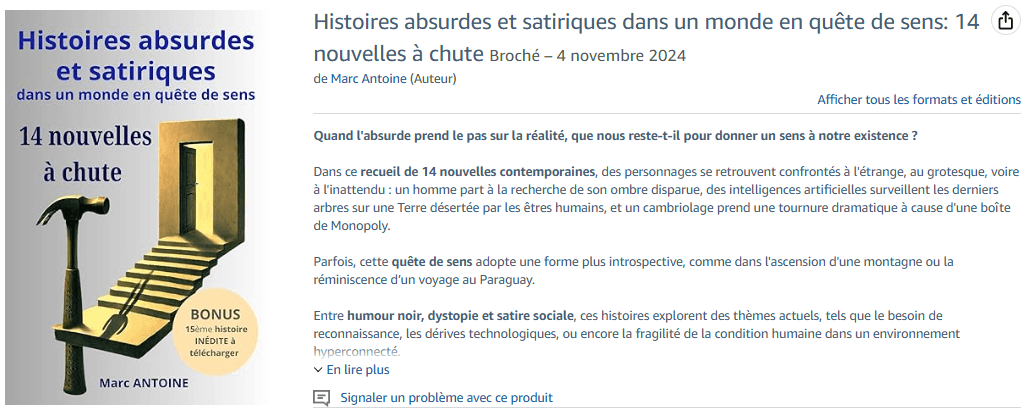 Lien vers boutique Amazon - version brochée