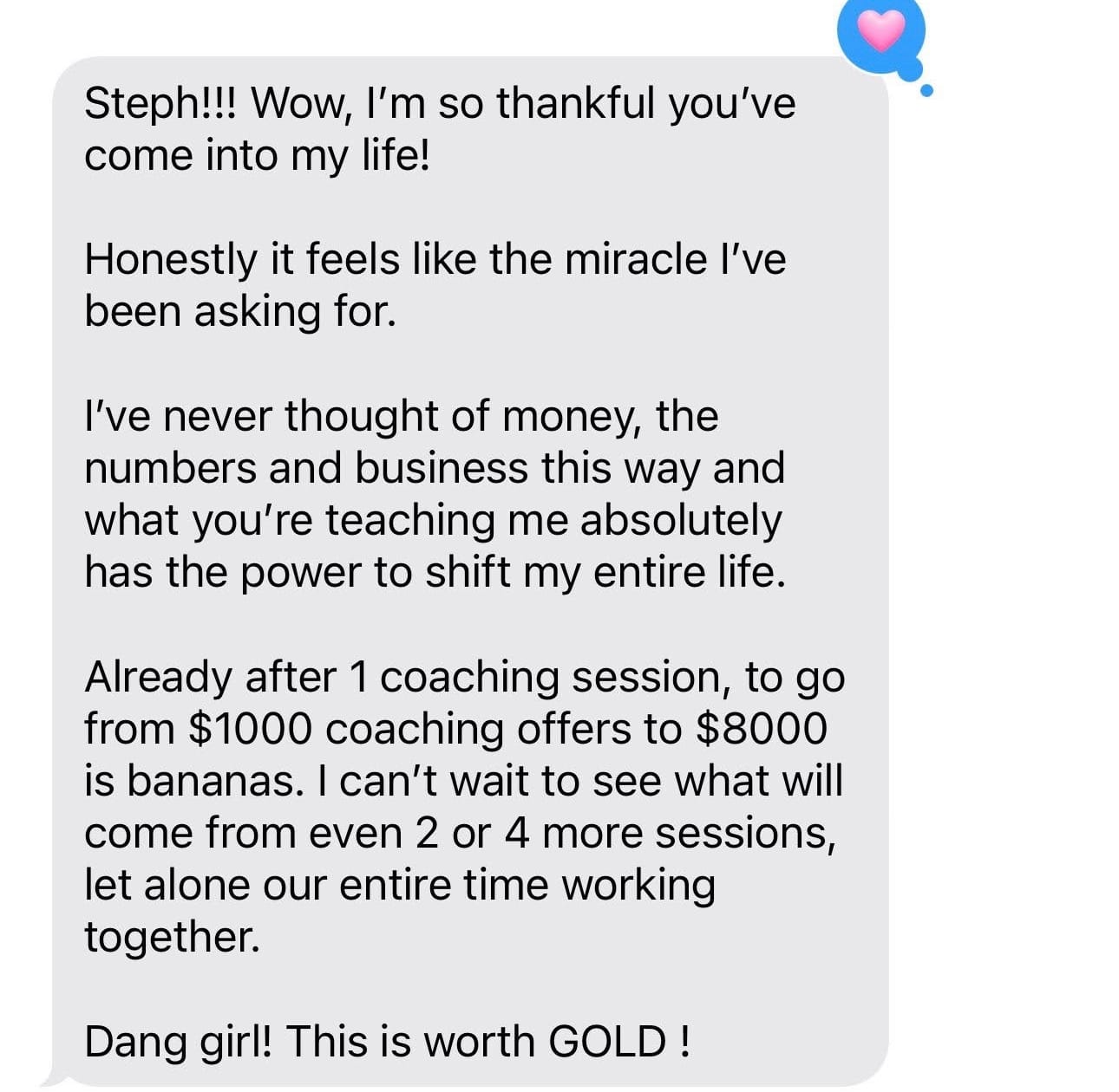 Client result shared with Stephanie Starr