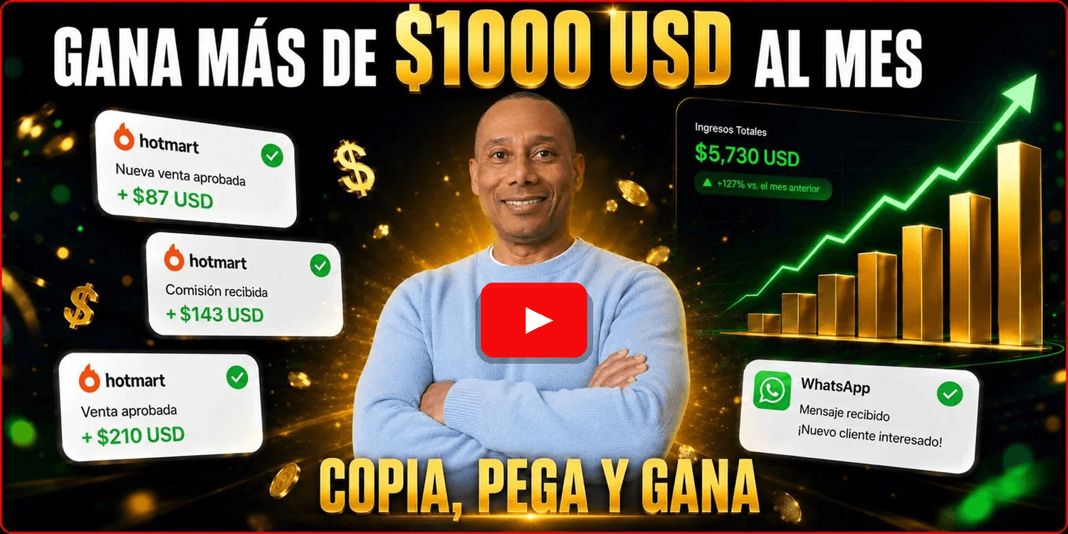 Gana más de $1000 USD al mes - Copia, Pega y Gana