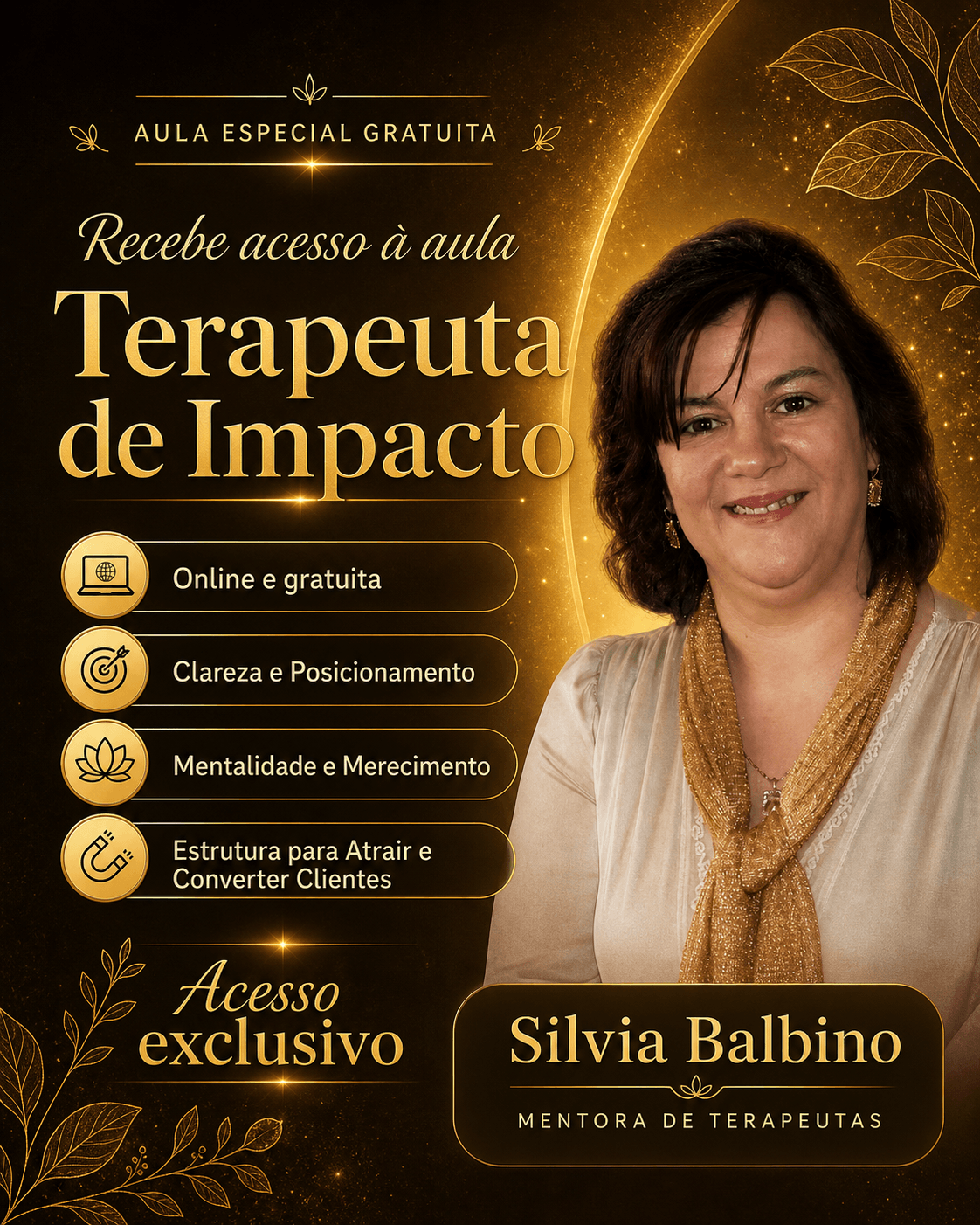 Aula Terapeuta de Impacto com Sílvia Balbino
