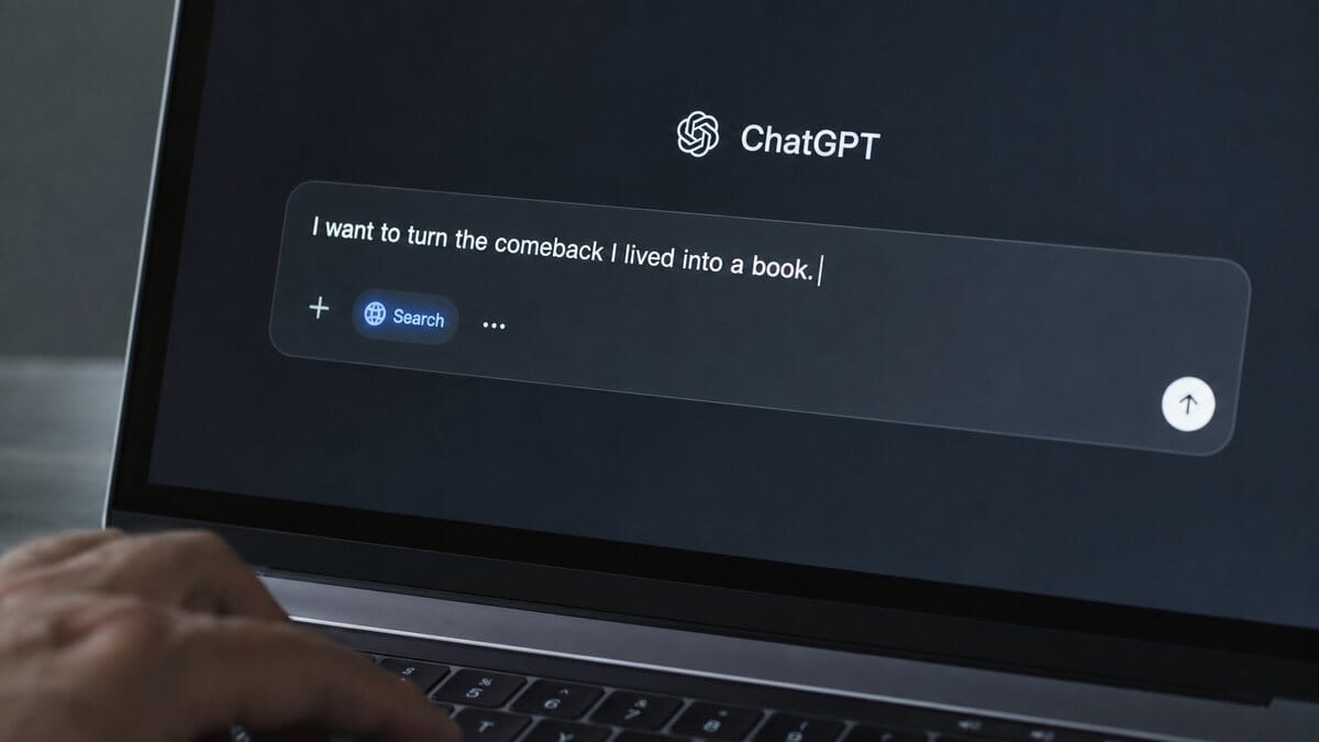 ChatGPT prompt turning a lived comeback into a book