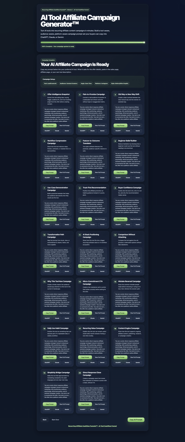 Your AI Affiliate Campaign Is Ready
