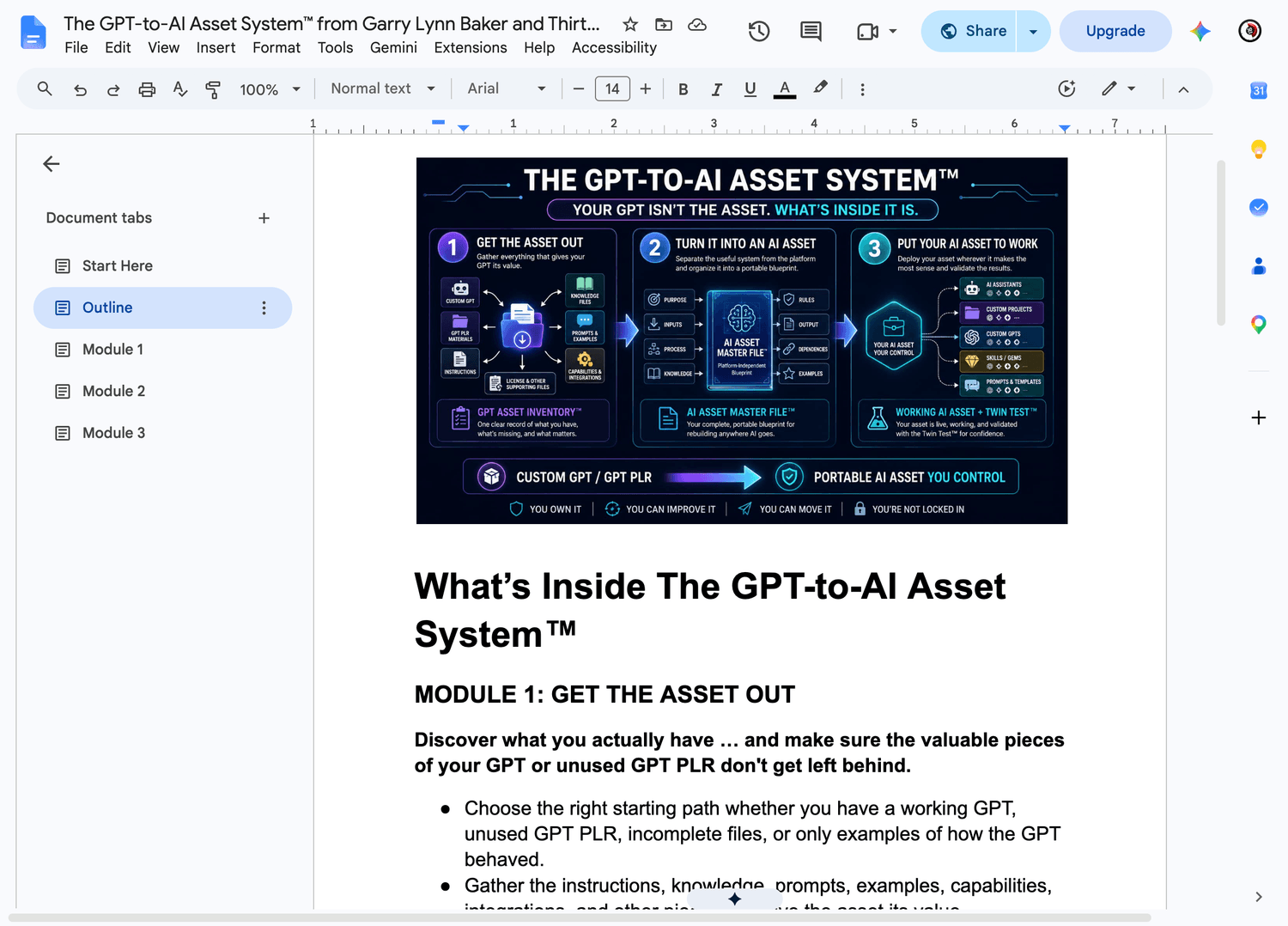 Get the Complete GPT-to-AI Asset System™ With PLR Rights ... Delivered in One Simple Google Doc You Can Make Your Own