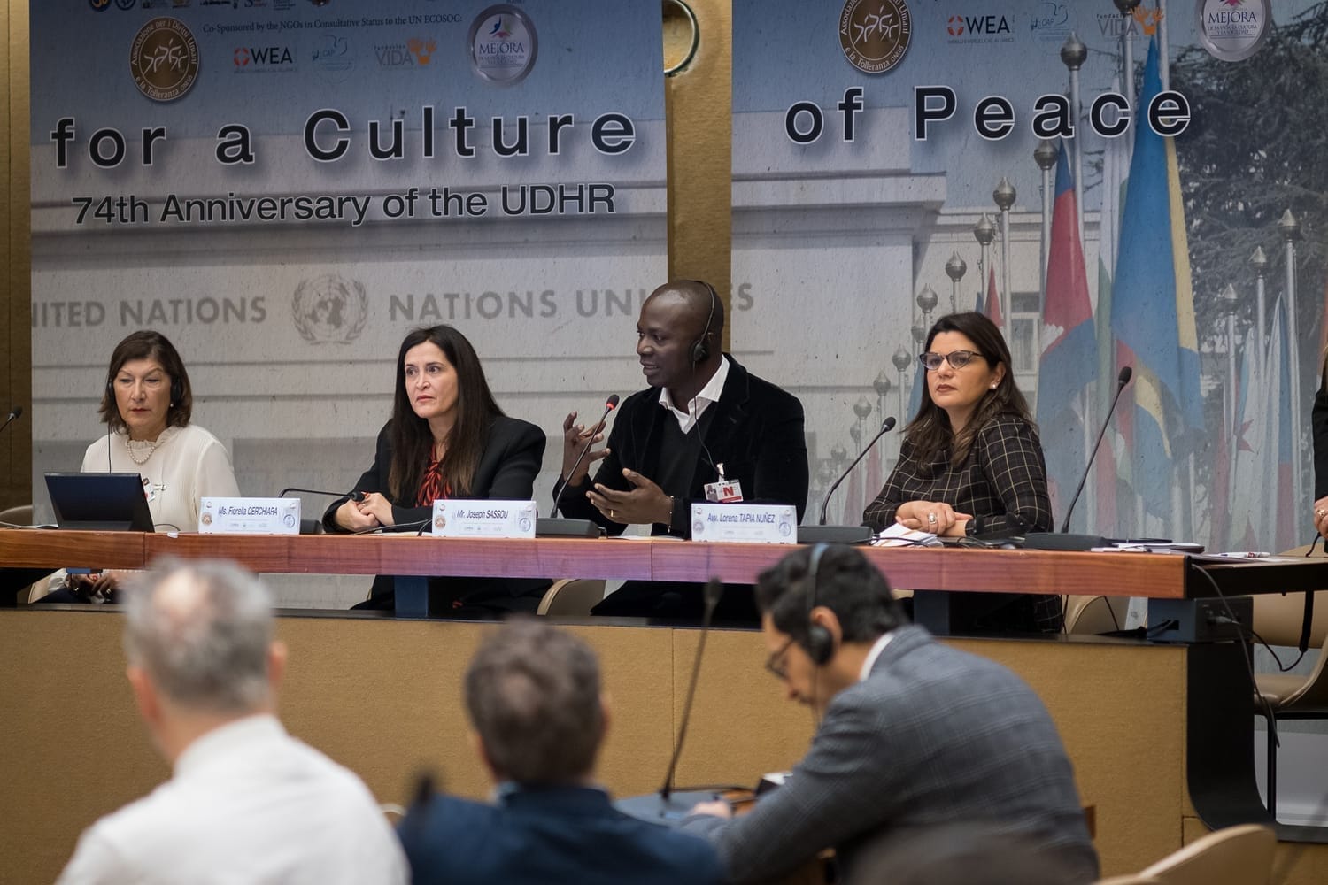 Joseph Mawuena en conférence internationale à l’ONU pour la paix et les droits humains – 74e anniversaire de la Déclaration universelle des droits de l’homme