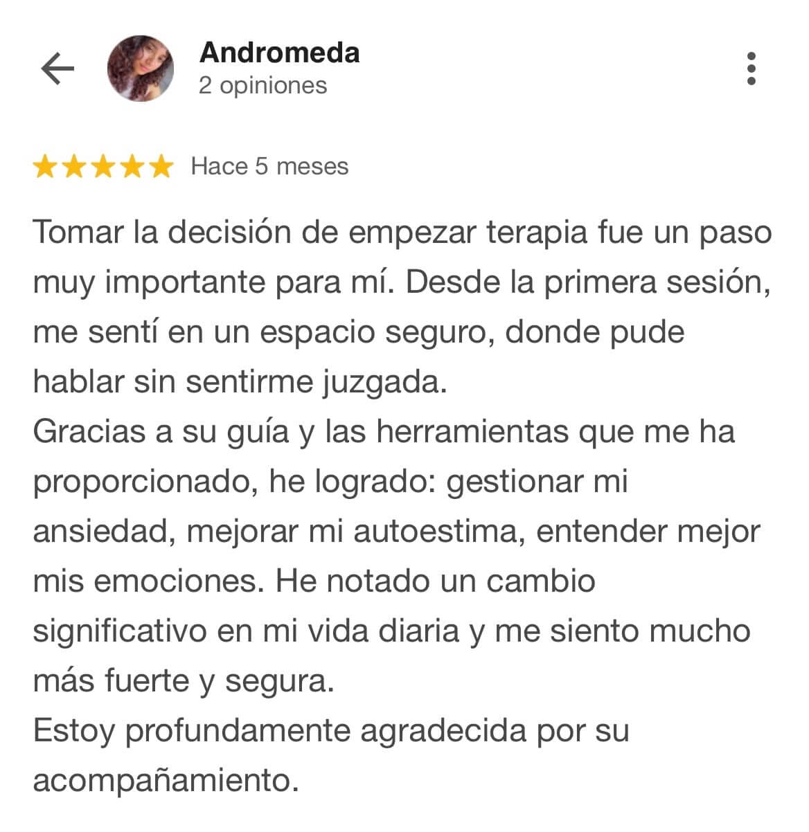 Testimonio de Andromeda