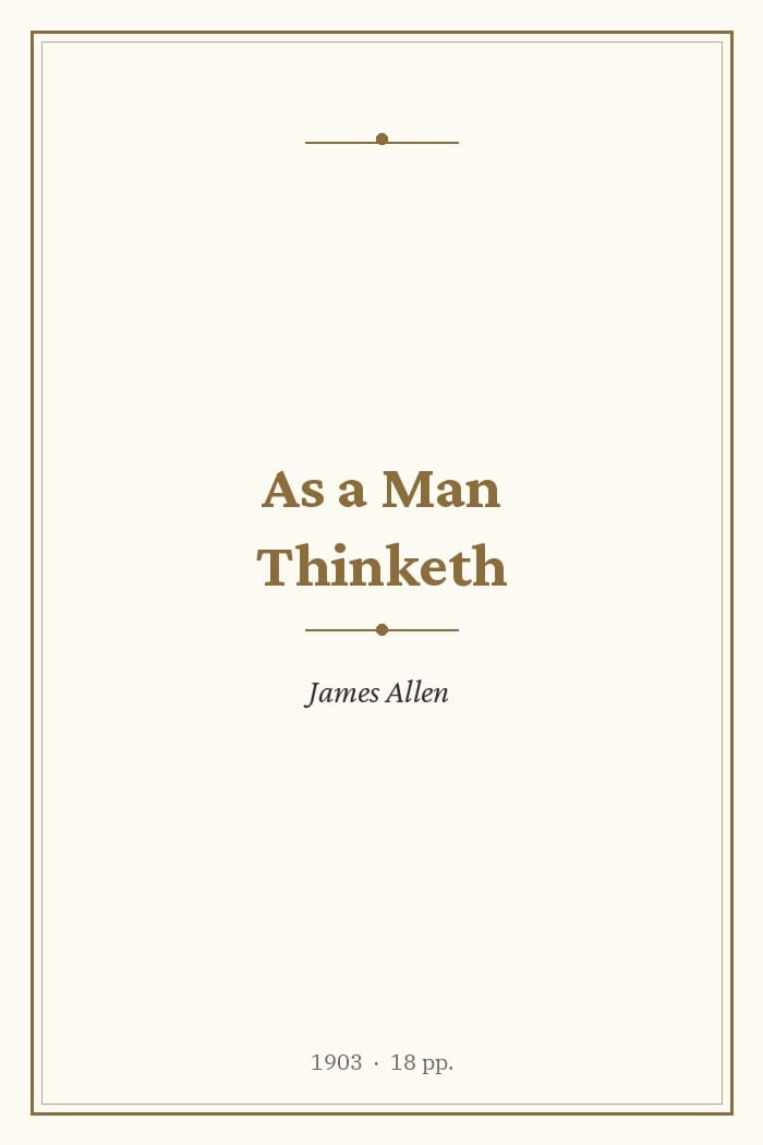 As a Man Thinketh