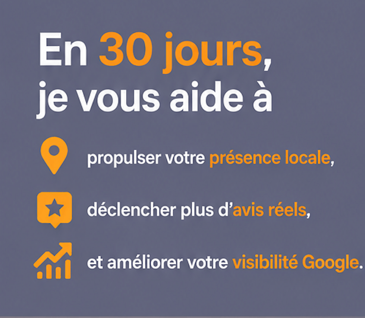 Optimisation fiche Google Business Profile praticien santé en 30 jours - présence locale - avis réels - visibilité Google
