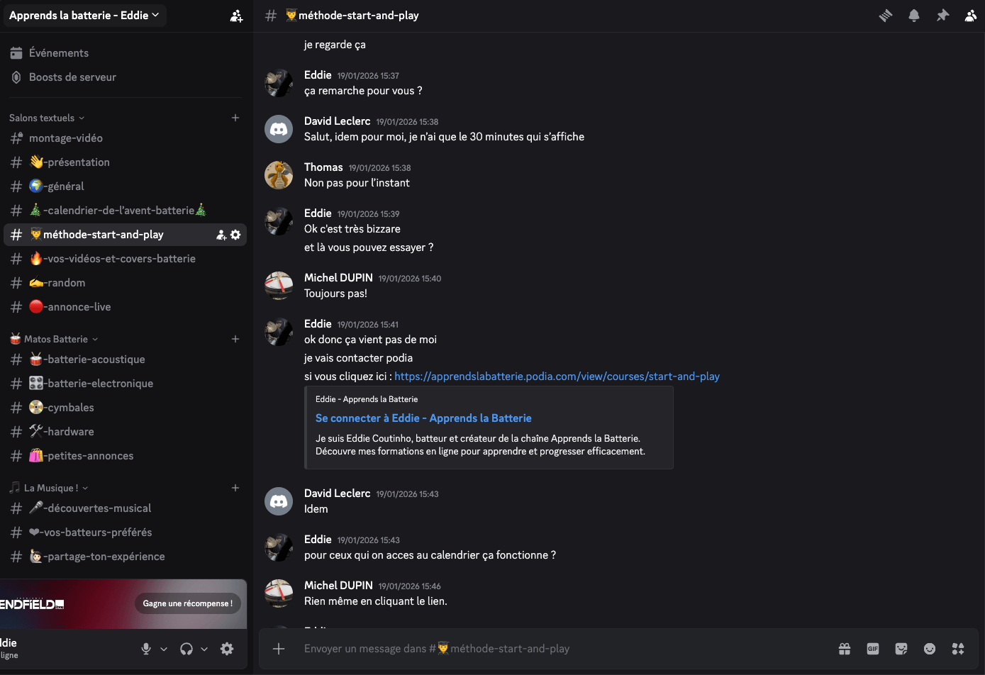 Le Discord des élèves