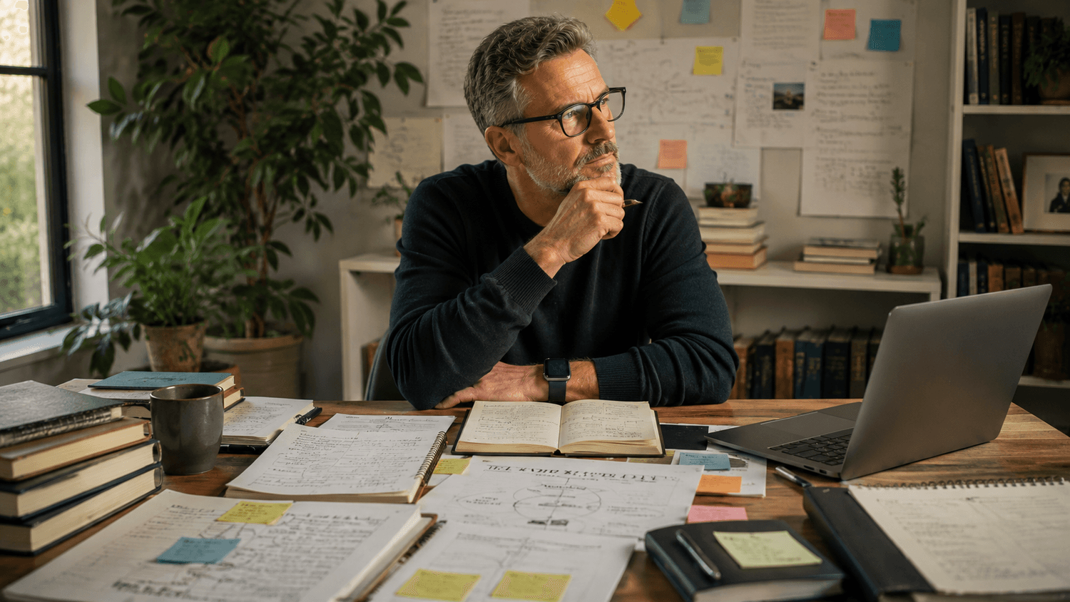 Expert reviewing notebooks, workshop resources and frameworks developed through years of client work.
